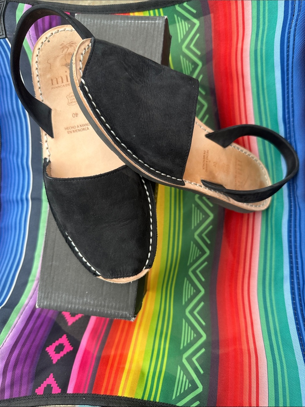 Black Leather Slingback Flats